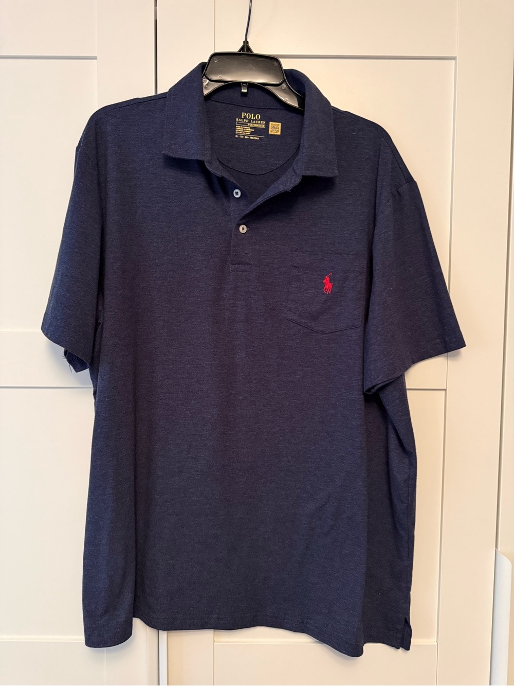 Polo by Ralph Lauren Navy Polo with Pocket & Red Pony, XL